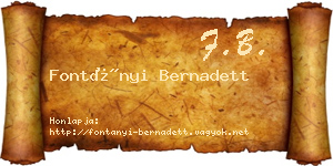 Fontányi Bernadett névjegykártya