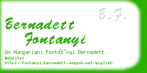 bernadett fontanyi business card